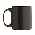 Nerezový hrnek, 300ml, s černým plastovým uchem, černý