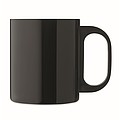 Nerezový hrnek, 300ml, s černým plastovým uchem, černý