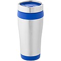 Nerezový hrnek s plastovým vnitřkem, objem 470 ml, stříbrná/královská modrá