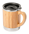 Nerezový termohrnek 300ml s víčkem a bambusovým povrchem