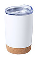 Nerezový termohrnek 380ml s korkovým dnem, bílý
