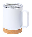 Nerezový termohrnek s víčkem a korkovým dnem, 330ml, bílý