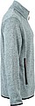 Pánská fleecová bunda James Nicholson knit fleece jacket men, šedá/červená, vel. L
