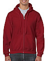 Pánská mikina GILDAN HEAVY BLEND ADULT FULL ZIP HOODED 271g, červenohnědá světlá, 2XL