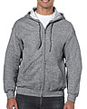 Pánská mikina GILDAN HEAVY BLEND ADULT FULL ZIP HOODED 271g, tmavě šedý melír, S