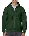 Pánská mikina GILDAN HEAVY BLEND ADULT FULL ZIP HOODED 271g, tmavě zelená, S