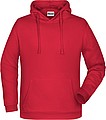 Pánská mikina s kapucí James Nicholson sweat hoodie men, červená, vel. XL