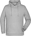 Pánská mikina s kapucí James Nicholson sweat hoodie men, tmavě šedý melír, vel. XL