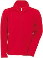 Pánská mikrofleecová mikina Kariban fleece jacket men, červená, vel. L