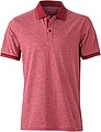 Pánská polokošile James Nicholson polo melange men, červená/ tmavě červená, vel. M