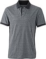 Pánská polokošile James Nicholson polo melange men, šedá/černá, vel. S