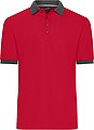 Pánské kontrastní piqué polo James & Nicholson, červená, S