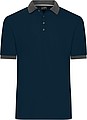 Pánské kontrastní piqué polo James & Nicholson, námořní modrá, M