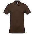 Pánské polotriko KARIBAN SHORT-SLEEVED PIQUÉ POLO SHIRT, tmavě hnědá, L