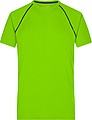 Pánské sportovní tričko James Nicholson sports T-shirt men, jasně zelená/černá, vel. L