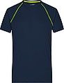 Pánské sportovní tričko James Nicholson sports T-shirt men, námořní modrá/jasně žlutá, vel. S