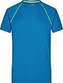 Pánské sportovní tričko James Nicholson sports T-shirt men, sv. modrá/jasně žlutá, vel. S