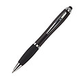 Plastová propiska, černá n., konec jako stylus, černá