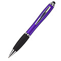 Plastová propiska, černá n., konec jako stylus, fialová