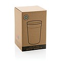 Plastový hrnek s bambusovým víčkem, 300ml, černý