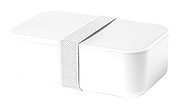 Plastový lunchbox, 1l, s elastickým popruhem, bílý
