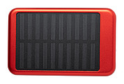 Powerbanka 4000mAh se solárním panelem, červená