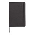 Poznámkový blok A5 v PU deskách s gumičkou, černá