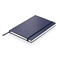 Poznámkový blok A5 v PU deskách s gumičkou, modrá
