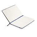 Poznámkový blok A5 v PU deskách s gumičkou, modrá