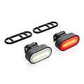 Sada USB dobíjecích světel na kolo Lumino z RCS plastu, černá