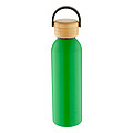 SANGAY Hliníková sportovní láhev s bambusovým víčkem, 600 ml, zelená