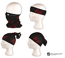 SCHWARZWOLF BANDANA Multifunkční šátek z mikrovlákna, černá/červená