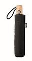 Skládací pongee deštník, průměr 107 cm, černá