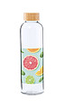 Skleněná láhev na pití, 500ml s bambusovým víčkem