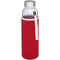 Skleněná láhev na pití, 500ml, s neoprenovým obalem, červená