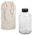 skleněná láhev na pití, 550ml, s bavlněným sáčkem