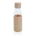 Skleněná láhev na pití 600ml se silikonovým obalem, hnědá