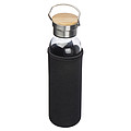 Skleněná láhev s neoprénovým rukávem, objem 600 ml, černá