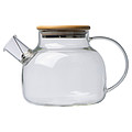 Skleněný džbán s bambusovým víčkem, objem 1 000 ml