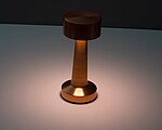 Stolní lampa z nerrzové oceli s baterií, růžová
