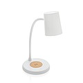 Stolní lampa Zenara s 15W bezdr. nabíjením z RCS plastu, bílá