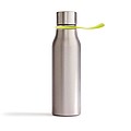 Termo láhev na pití, 450ml, stříbrná se zeleným poutkem