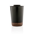 Termohrnek s korkovým dnem, 300ml, černý