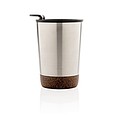 Termohrnek s korkovým dnem, 300ml, stříbrný