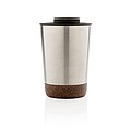 Termohrnek s korkovým dnem, 300ml, stříbrný