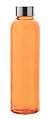 Transparentní láhev na pití, 500ml, s kovovým víčkem, oranžová