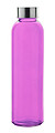 Transparentní láhev na pití, 500ml, s kovovým víčkem, růžová