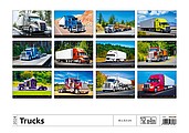 Trucks in Action 2026, nástěnný kalendář, prodloužená záda