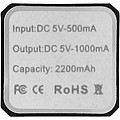 VOLTINO Kovová powerbanka 2200 mAh, černá