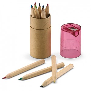 12-dílné barevné tužky, transparentní červená - psací potřeby